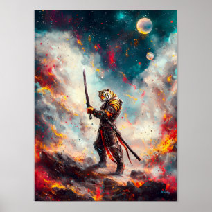 Galactic Tiger Samurai - Master der kosmischen Bla Poster
