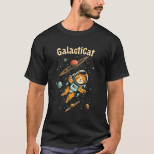 GalactiCat Grafik - Weltraum Astronaut Katze in Ga T-Shirt