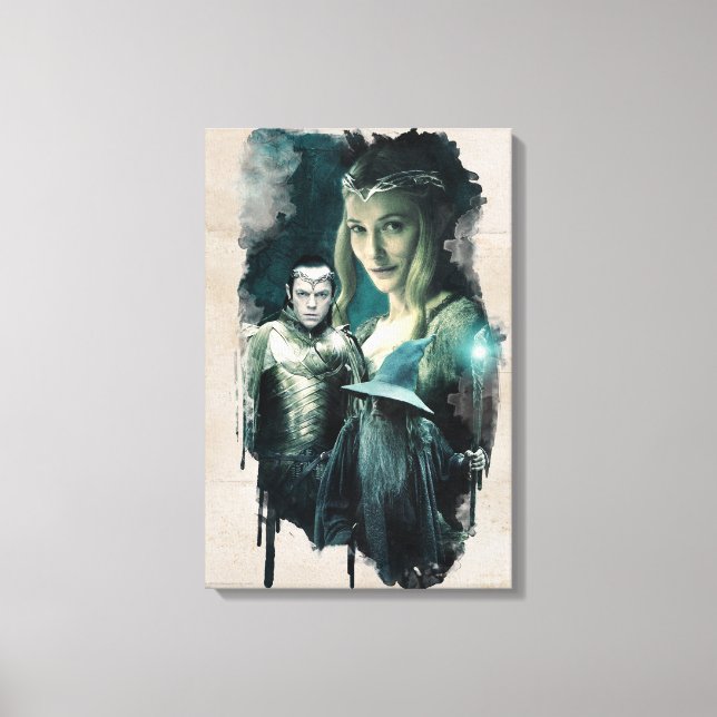 Galadriel, ELROND™ und Gandalf Graphic Leinwanddruck (Vorderseite)