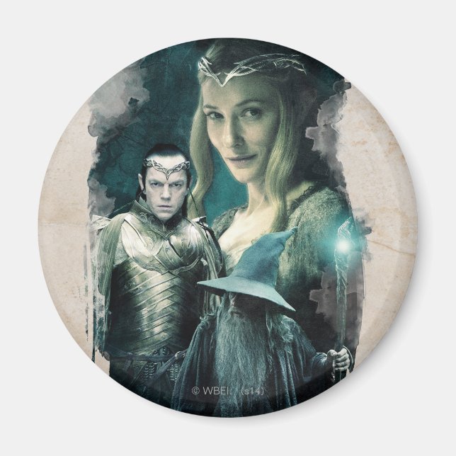 Galadriel, ELROND™ und Gandalf Graphic Magnet (Vorne)