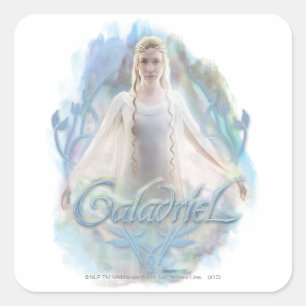 Galadriel mit Namen Quadratischer Aufkleber