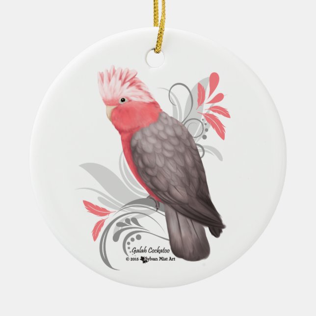 Galah Cockatoo Keramik Ornament (Vorne)