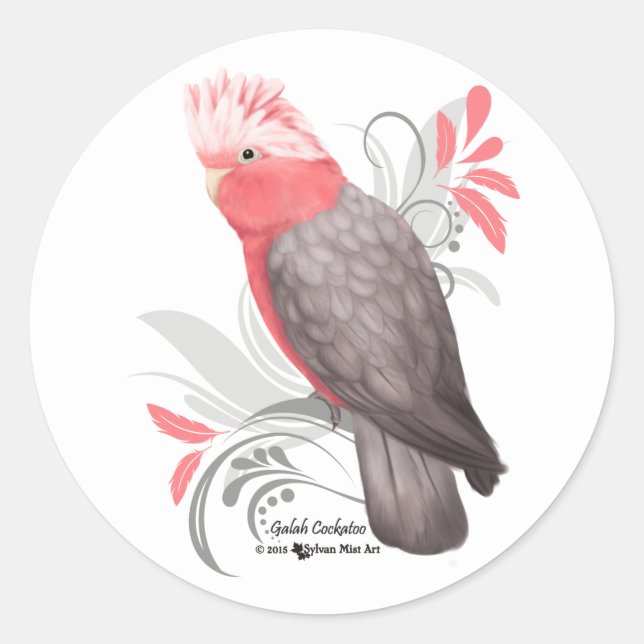 Galah Cockatoo Runder Aufkleber (Vorderseite)