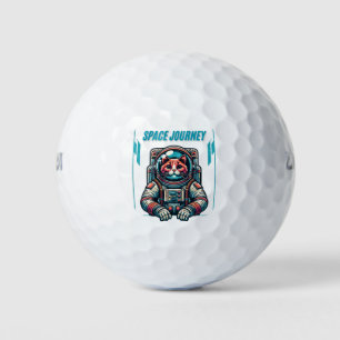 Galaktische Abenteuer-Illustration für eine Weltra Golfball