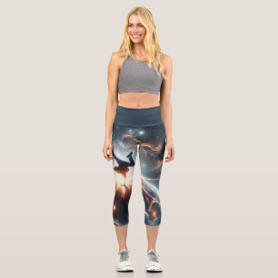 Galaktische Breakdance Explosion im tiefen Raum Capri Leggings