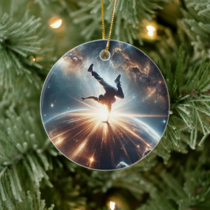 Galaktische Breakdance Explosion im tiefen Raum Keramik Ornament