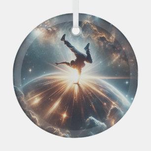 Galaktische Breakdance Explosion im tiefen Raum Ornament Aus Glas