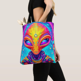 Galaktische Cyborg-Alien mit Neon Glow Tasche