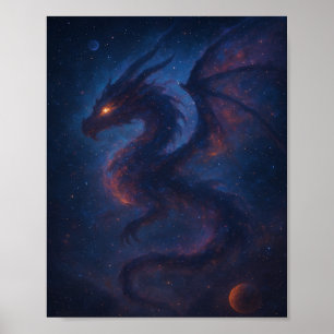 Galaktische Drachennebel-Fantasie Poster