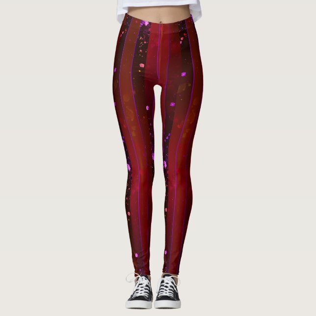 Galaktische Ember: Radiante, weltraumtaugliche Leg Leggings (Vorderseite)