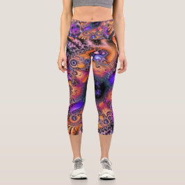 Galaktische Fraktal Capri Leggings
