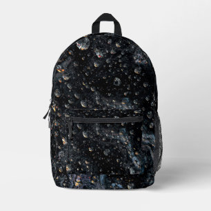 Galaktische Gemsteintropfen auf einer kosmischen L Bedruckter Rucksack