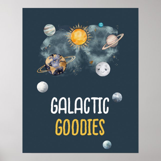 Galaktische Goodies Galaxy Weltraum Geburtstag Poster (Vorne)