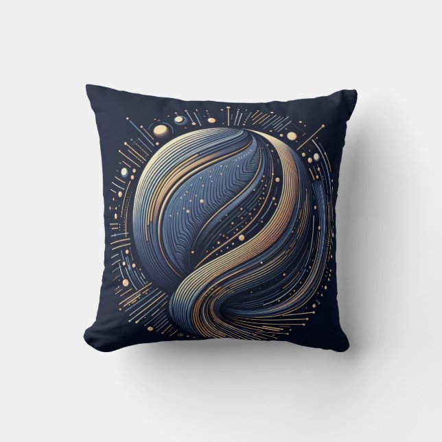 '' Galaktische Harmonie Abstrakter kosmischer Flus Kissen (Vorderseite)