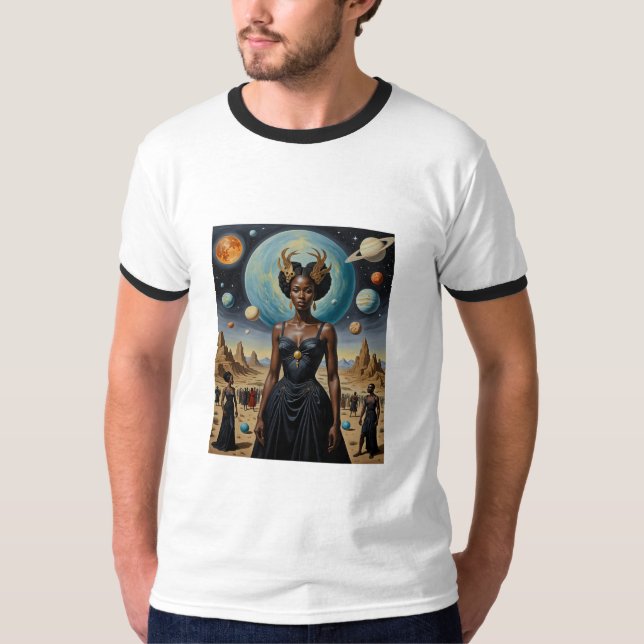 Galaktische Kaiserin Himmelsgöttin T-Shirt (Vorderseite)