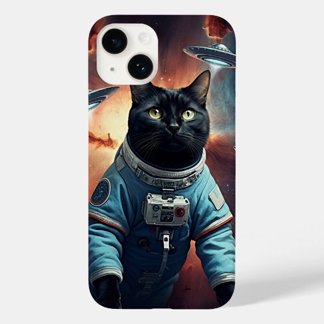 Galaktische Katzenastronautin Case-Mate iPhone 14 Hülle (Rückseite)