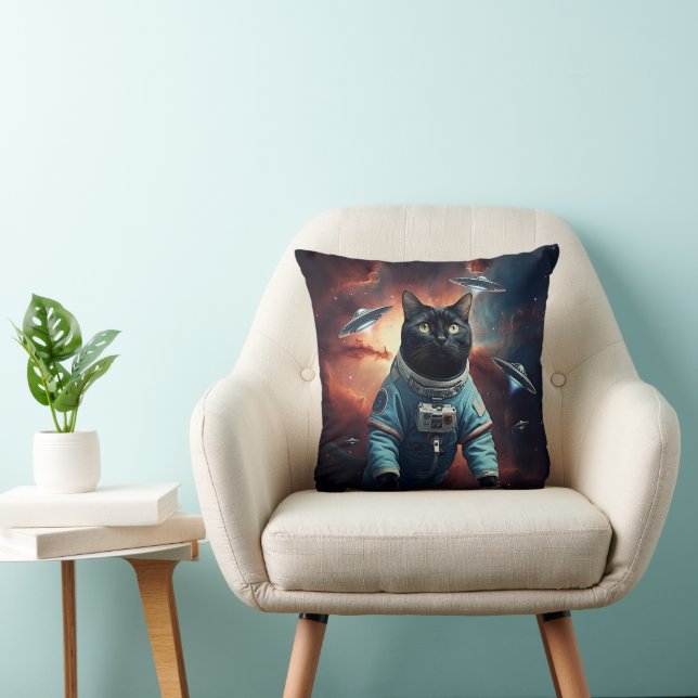 Galaktische Katzenastronautin Kissen (Stuhl )