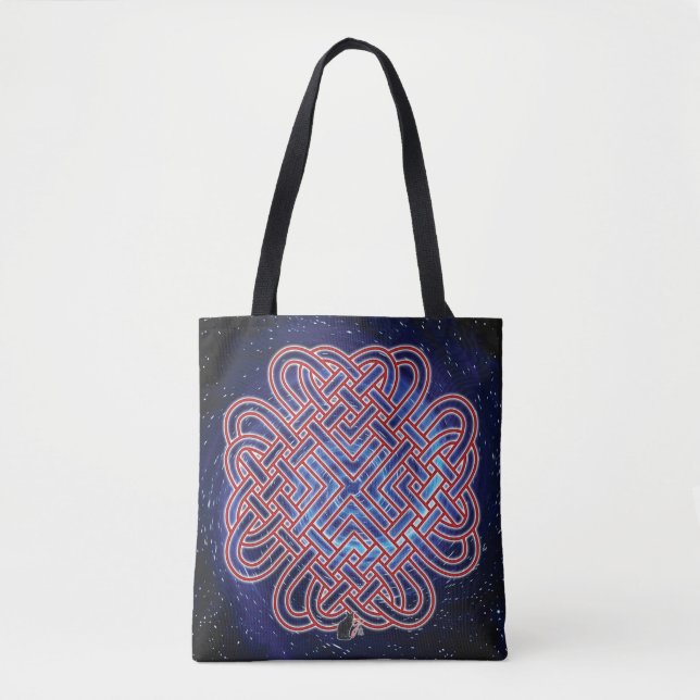 Galaktische keltische Liebe Knoten Tasche (Vorderseite)
