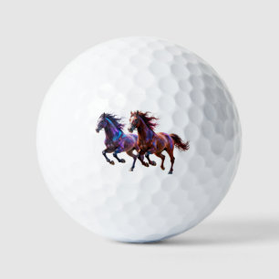 Galaktische Laufende Neon-Mystik-Pferde Paar Fanta Golfball