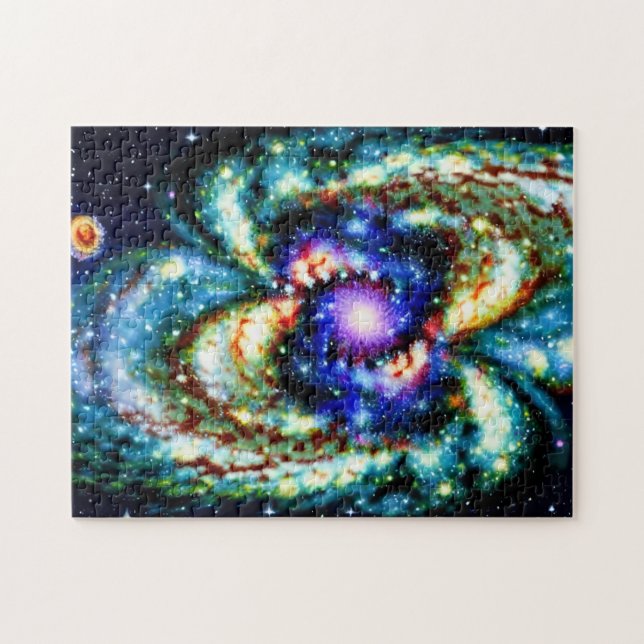Galaktische Lila blaue Explosionsraumzeit Skyscape (Horizontal)