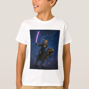 Galaktische Samurai-Katze auf T Rex T-Shirt