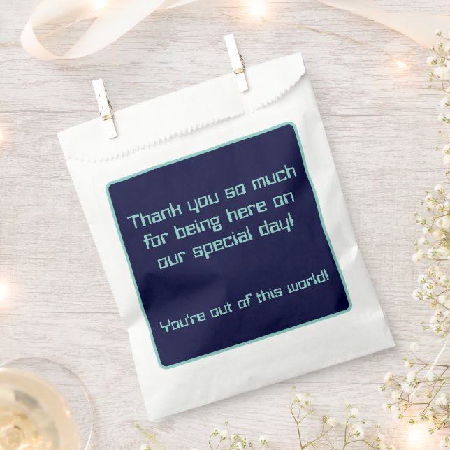 Galaktische SCI-Fi-Hochzeit Geschenktütchen (Ausgeschnitten)