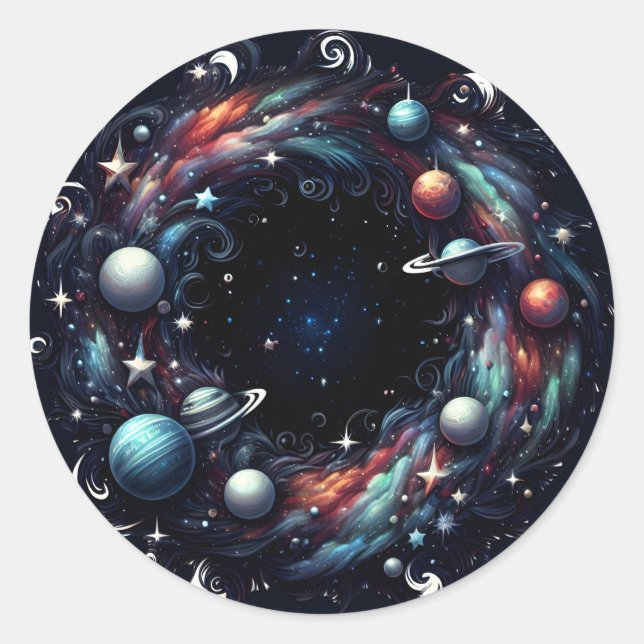 Galaktische Swirt-Krautklemme Runder Aufkleber (Vorderseite)