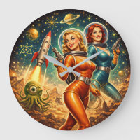 Galaktische Wächter Retro Weltraum Mädchen