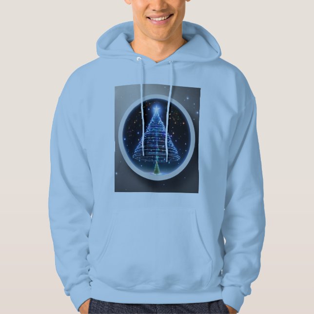 "Galaktische Weihnachten: Weltraumgeachtete Weihna Hoodie (Vorderseite)