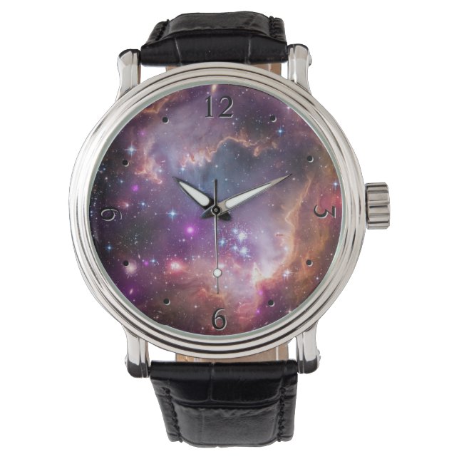 Galaktische Weltraumtechnik Lila Armbanduhr (Vorderseite)