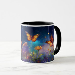 Galaktische Wildblumen und Schmetterling: Dreamy U Tasse
