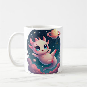 Galaktischer Axolotl Kawaii Space Axolotl Aufklebe Kaffeetasse