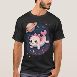 Galaktischer Axolotl Weltraum Galaxie Kawaii Kosmi T-Shirt
