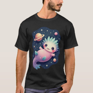 Galaktischer Axolotl Weltraum Katzenliebhaber Kawa T-Shirt