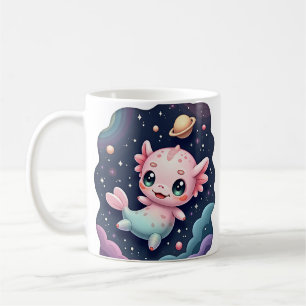 Galaktischer Axolotl Weltraum Kawaii Aufkleber Kos Kaffeetasse