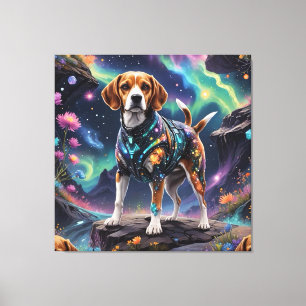 „Galaktischer Beagle: Kosmischer Lauf“ Leinwanddruck