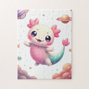 Galaktischer Kawaii Axolotl Weltraum Fantasy Süßes