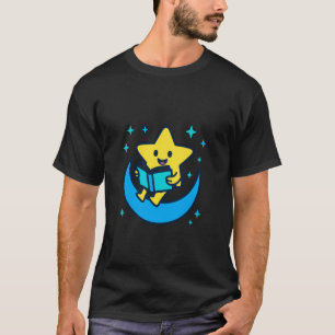 Galaktischer Leseklub Stern auf Halbmond für Kinde T-Shirt