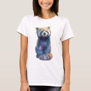 Galaktischer Nebel Weltraum Roter Panda Frauen T-Shirt