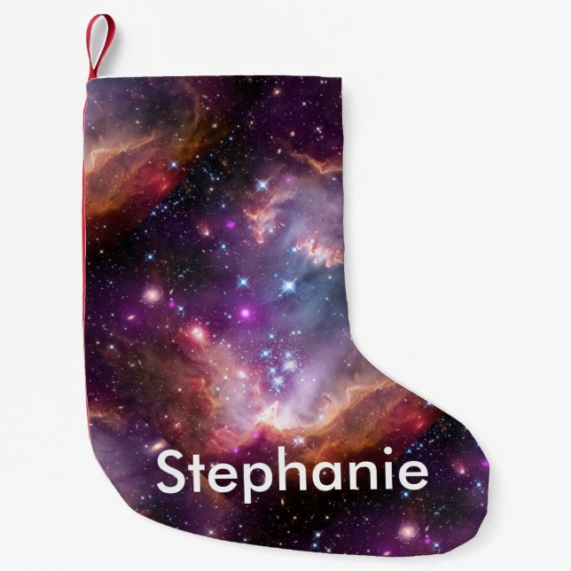 Galaktisches Äußeres Lila Nebulat Kleiner Weihnachtsstrumpf (Vorderseite)
