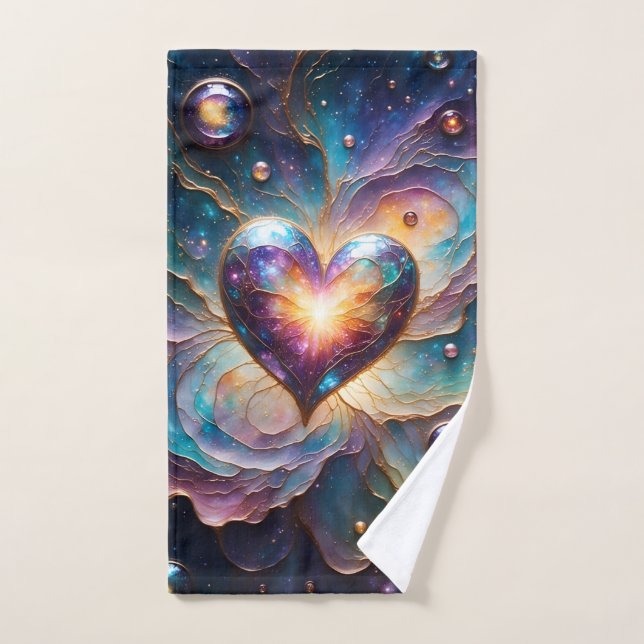 Galaktisches Herz des Universums Badhandtuch Set (Handtuch)
