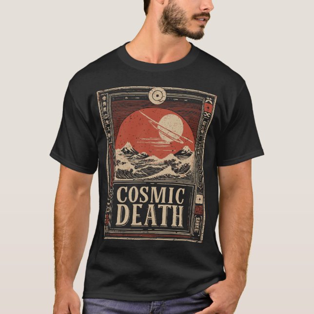 Galaktisches Memento Mori Design der kosmischen Mo T-Shirt (Vorderseite)