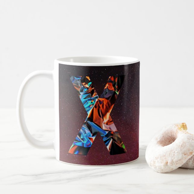 Galaktisches Prism Initial X Tasse (Mit Donut)