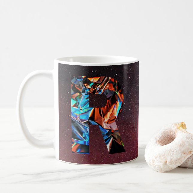 Galaktisches Prisma Initial R Tasse (Mit Donut)
