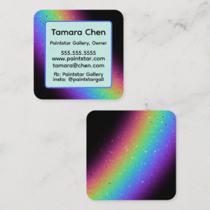 Galaktisches Regenbogendesign Quadratische Visitenkarte