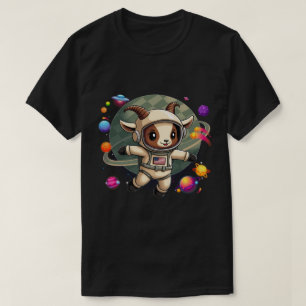 Galaktisches Ziegen T-Shirt mit UFO   Lustiges Wel