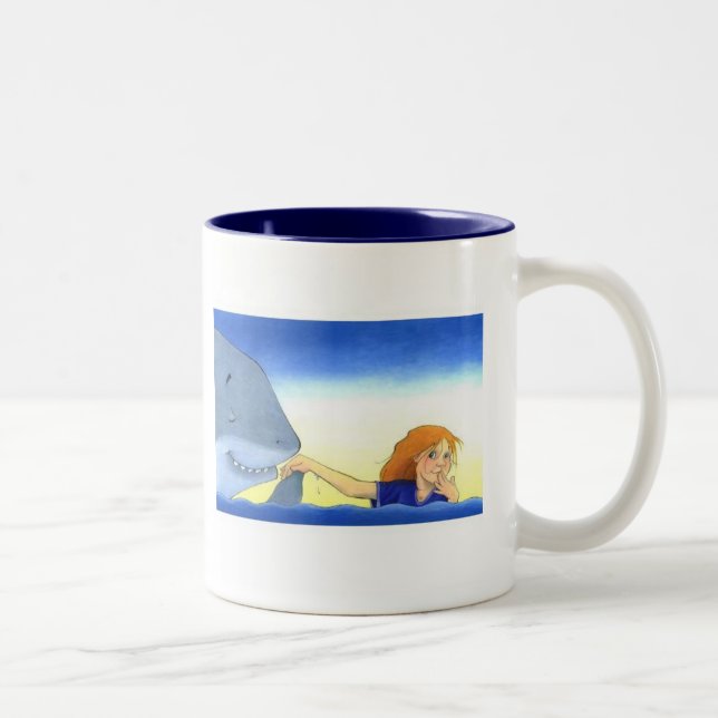 "Galanter Haifisch" durch Suzi Deutschen Zweifarbige Tasse (Rechts)