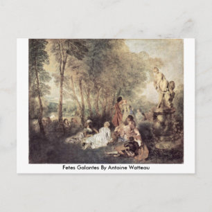 Galantes By Antoine Watteau Postkarte
