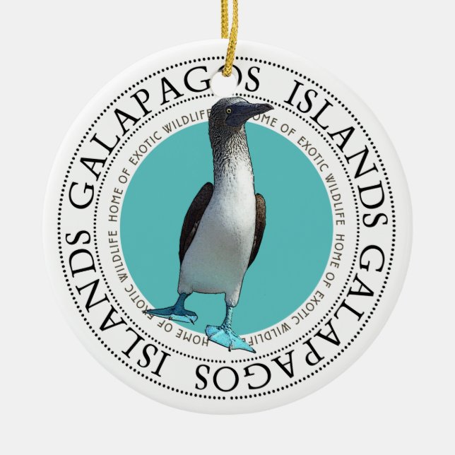 Galapagos Blue Footed Booby Keramik Ornament (Vorne)