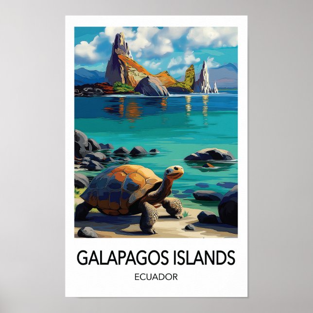 Galapagos-Insel-Ecuador-Reiseposter Poster (Vorne)